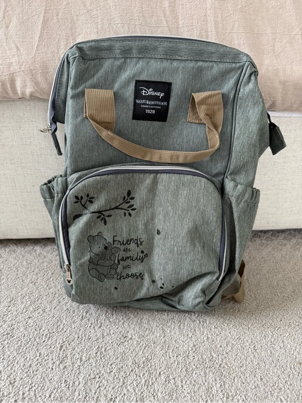 Disney Sage Green Winnie the Pooh Tote-Style Backpack
